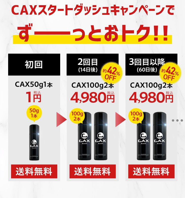 公式】ハゲ隠し・薄毛隠しスプレーはCAX(カックス)。わずか5秒のハイ