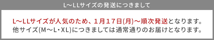 L～LLサイズ発送について