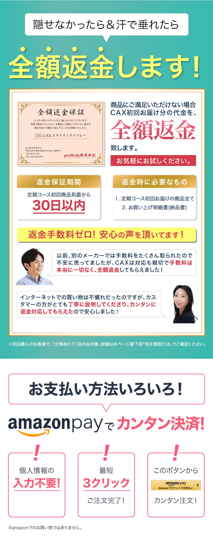 全額返金します！